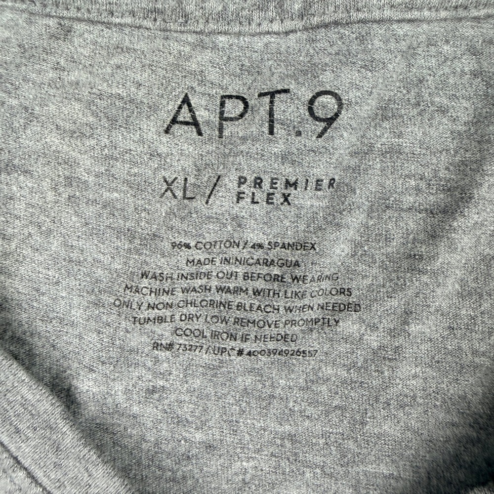 Apt. 9 Premier Flex Women's Size XL Gray V-Neck Short Sleeve T-Shirt - Picture 3 of 5
